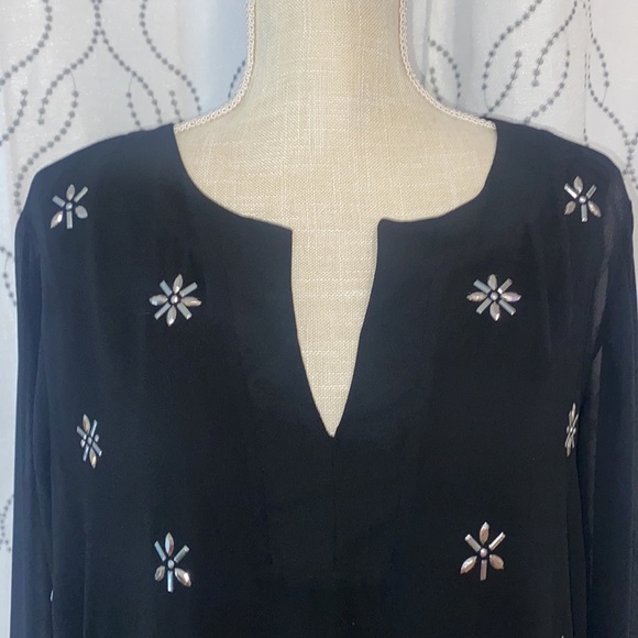 Alfani Embellished Split-Neck Tunic with Split Sides - Picture 3 of 8
